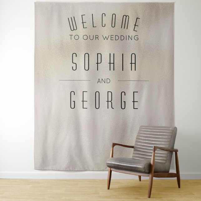 Tenture Décor de mariage moderne avec feuille métallique p (En situation)