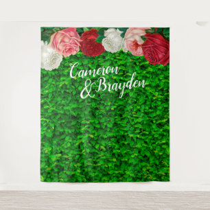 Tenture Décor floral de mariage avec mur végétal