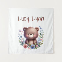 Décoration murale personnalisée de nounours mignon