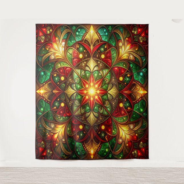 Tenture Decorative Red Green Holiday Backdrop (Devant)