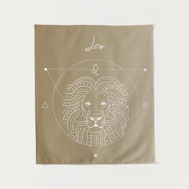 Tenture Dégradé du signe étoile du zodiaque de Leo (Devant)
