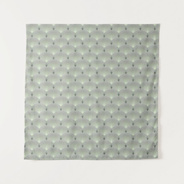 Tenture Délicat vert et gris, art déco. (Devant)
