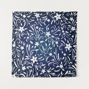 Tenture Denim Blooms : Floral Pattern Arrière - plan