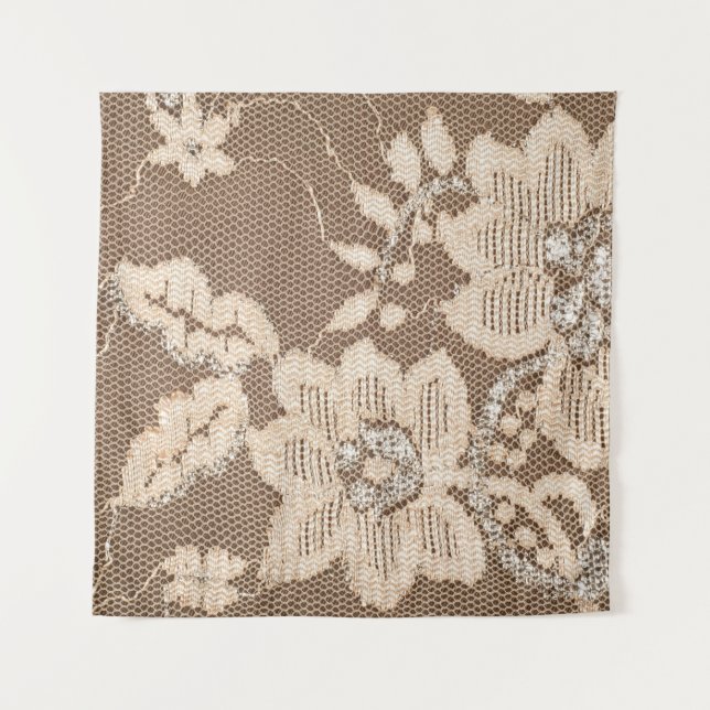 Tenture Dentelle de Luxe : Art de la Tissu Blanc (Devant)