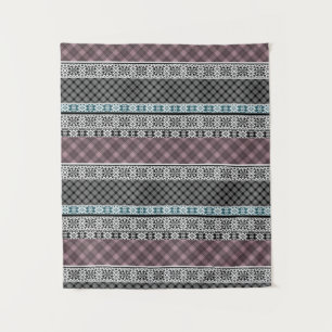 Tenture Dentelle patchwork noir et blanc