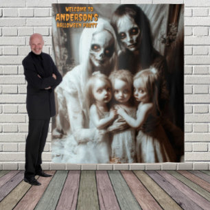 Tenture Déplaisant Famille Zombie Halloween Halloween Arri