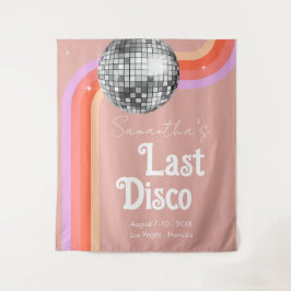 Tenture Dernier Disco Retro Pink Bachelorette Week-end