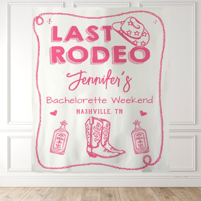 Tenture Dernier Rodéo Cowgirl Enterrement de Vie de Jeune  (Créateur téléchargé)