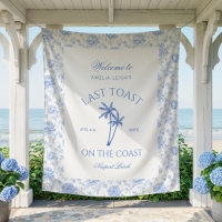 Dernier toast sur la côte Plage Palm Blue Floral