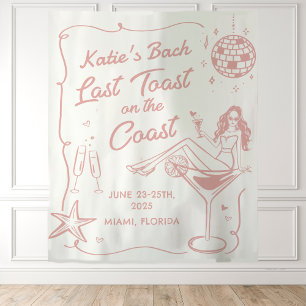 Tenture Dernier Verre sur la Plage Rose Bachelorette