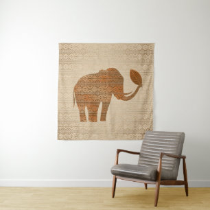 Tenture Design d'art tribal des éléphants