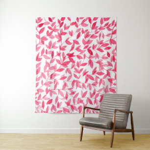 Tenture Design feuille d'aquarelle rouge