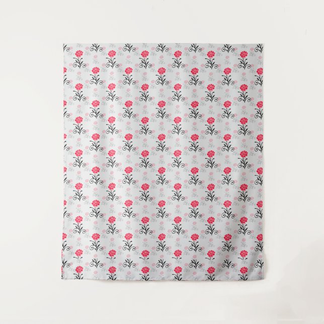 Tenture Design Motif de l'étalage de fleurs de rose rouge (Devant)