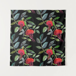 Tenture Dessin d'aquarelle botanique motif dogrose. Brig
