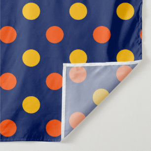 Tenture Dessin de points orange jaune sur fond bleu