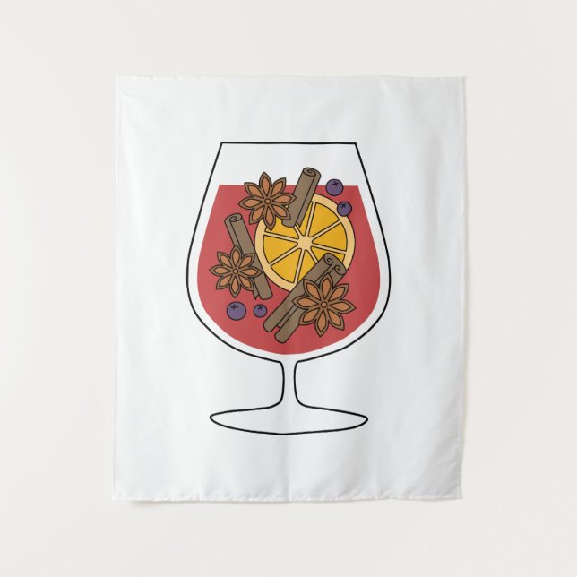 Tenture Dessin de xmas de vin roux (Devant)