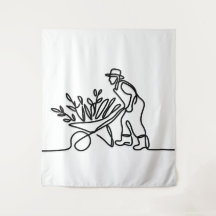 dessin d'un agriculteur ou d'un jardinier