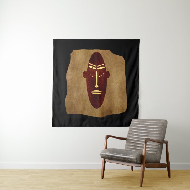 Tenture dessin tribal Abstrait africain (En situation)