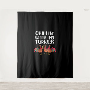 Tenture Détente Avec Mes Dindes Saison De Thanksgiving Fam