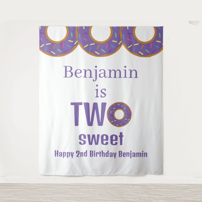 Tenture Deux Sweet 2ème anniversaire de la fête des beigne (Devant)