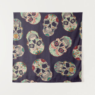 Tenture Dia de los muertos motif sans soudure avec sucre