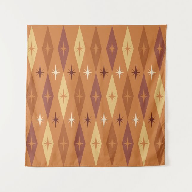 Tenture Diamonds Stars Orange, 1950 atomique (Devant)