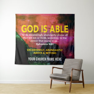 Tenture DIEU EST CAPABLE Éphésiens 3:20 Église