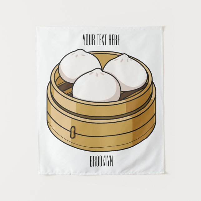 Tenture Dim sum dessin animé (Devant)