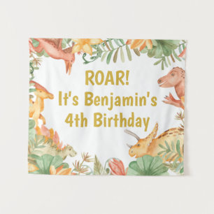 Tenture Dinosaur Anniversaire de fête Contexte Dino Enfant