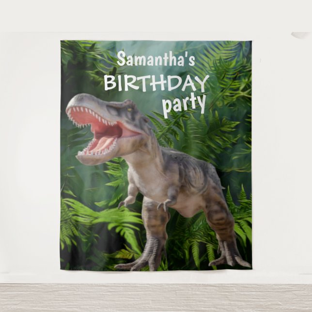 Tenture Dinosaur Fille ANNIVERSAIRE (Devant)