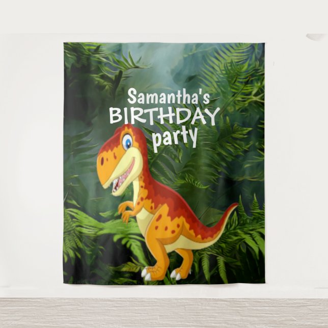 Tenture Dinosaur Fille ANNIVERSAIRE (Devant)