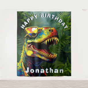 Tenture Dinosaur Jungle Anniversaire de enfant fond