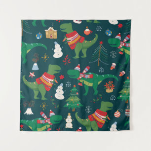 Tenture Dinosaur T-Rex : Nouvel An de Noël.