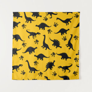 Tenture Dinosaures de néon, motif de grunge urbain