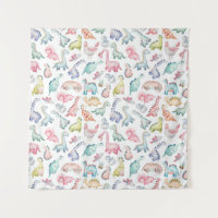 Dinosaures mignons, motif d'aquarelle pour enfants