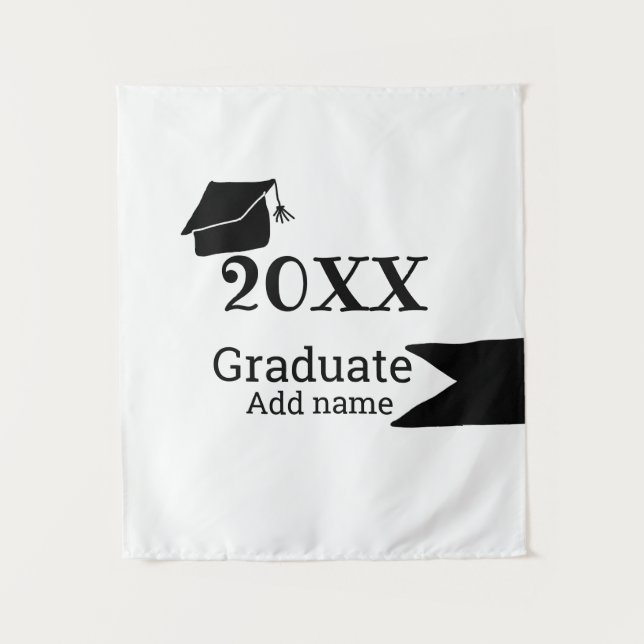 Tenture Diplômé chapeau de remise des diplômes 20XX simple (Devant)