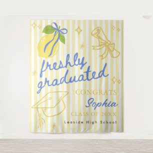 Tenture Diplômé Frais Citron Bleu Ruban Graduation