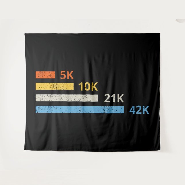 Tenture Distances de course II - 5K 10K 21K 42K Marathoner (Devant (Horizontal))