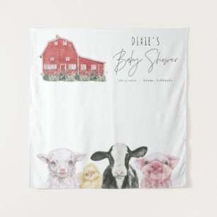 Tenture DIXIE Country Red Grange Baby shower animal de fer
