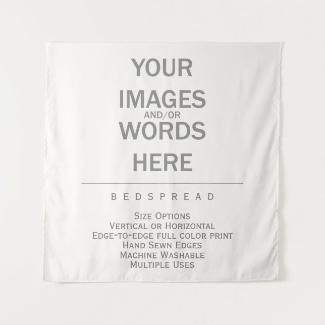 Tenture DIY - Dessus de lit 57" x 57" / (Devant)