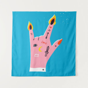 Tenture doigts de feu Abstraits
