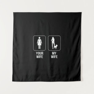 Tenture Don de chien Votre Femme - My Wife French Bulldo