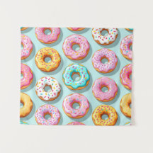 Donuts à la crème délicieux bleus