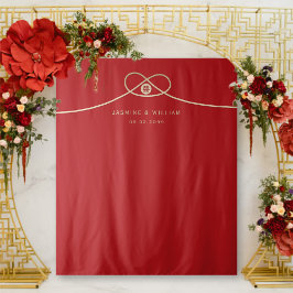 Tenture Double Happiness Gold Knot Mariage arrière-plan ph