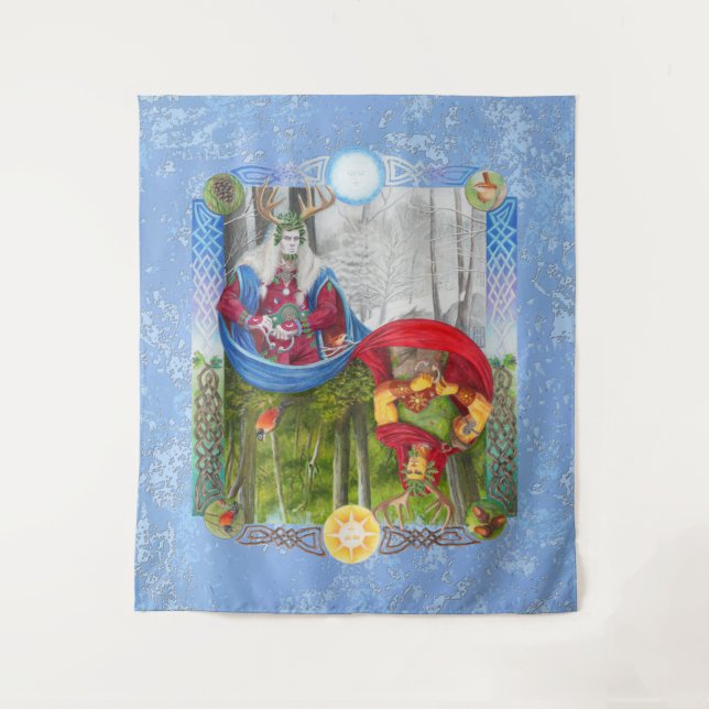 Tenture Double Portrait of the Holly King and Oak King (Devant)