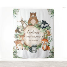 Douce Fôret de Verdure Animaux Baby Shower