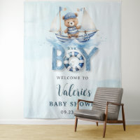 Douce Ourson Marin Bleu Bateau Garçon Baby Shower