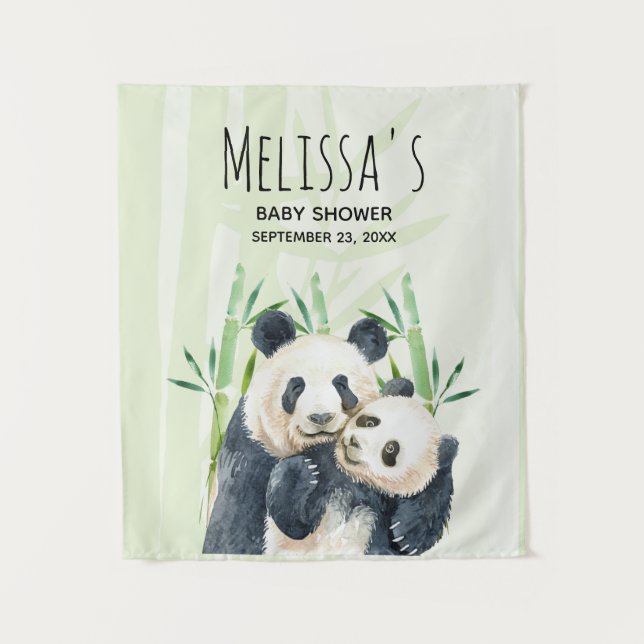 Tenture Douce Ourson Pandas Câlinant Fête de Naissance à l (Devant)