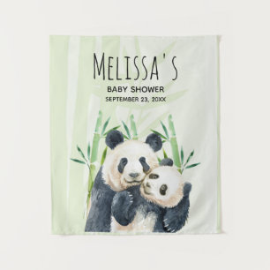 Tenture Douce Oursons Pandas S'étreignant Shower de Bébé à