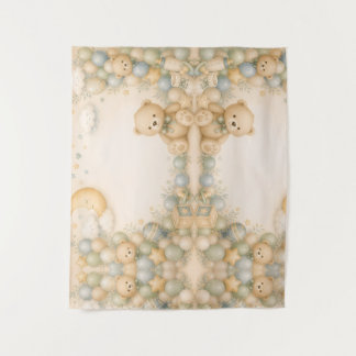 Tenture Douce toile de fond pour Baby Shower Ourson | Genr